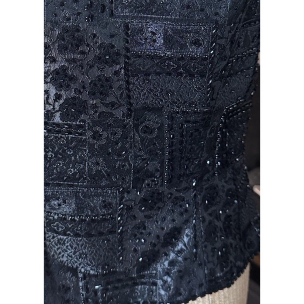 Y2K Mieka Boutique Beaded Floral Embroidered Light Black Size 8 Fairy Goth‎ - Picture 6 of 7